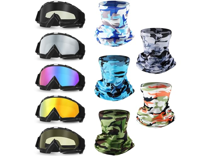 5 Pcs Motorcycle Dirt Bike Goggles for Men Women