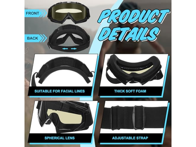 5 Pcs Motorcycle Dirt Bike Goggles for Men Women