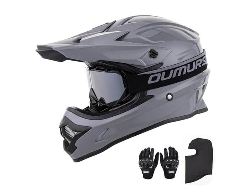 Adult ATV Dirt Bike Helmet with Goggles Gloves