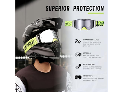 Dirt Bike Goggles Over Glasses Anti-Fog