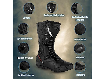Motorbike Leather Boots Motorcycle Waterproof Motorbike Shoes